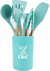 סט כלי סיליקון לבישול 10 חלקים טורקיז