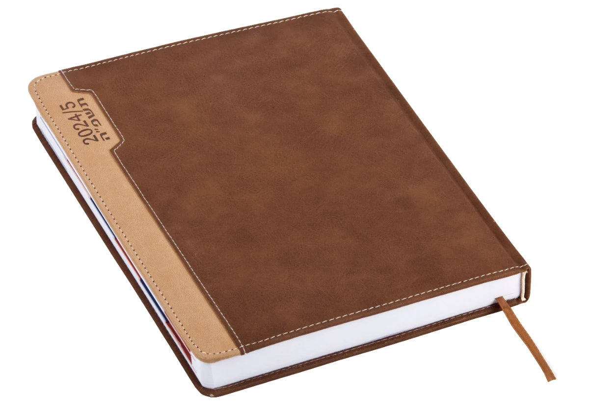 יומן יומי מדורג A4 חום