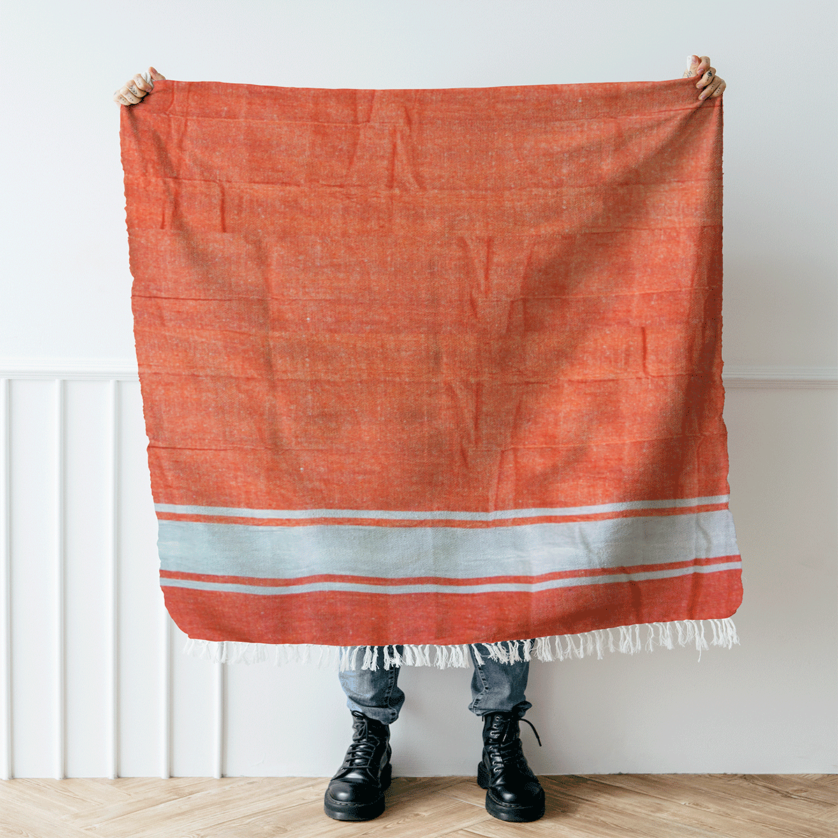 מגבת חוף פרנזים 88*160- מגבת טורקית - טוליפ