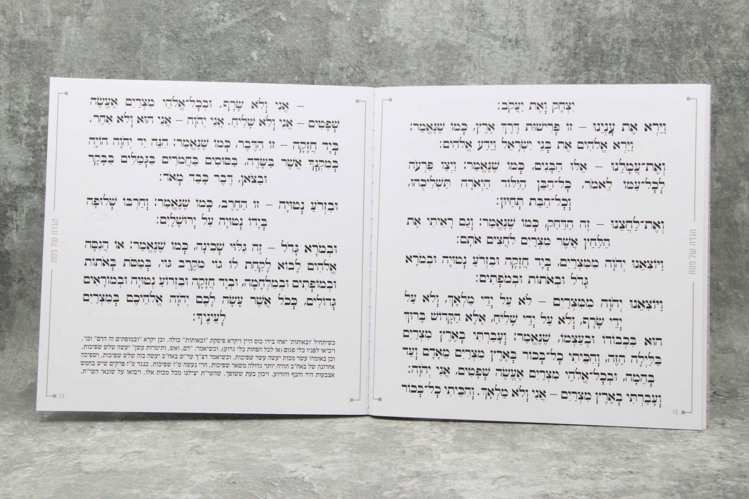 הגדה של פסח דמוי עור כריכה רכה פתוח