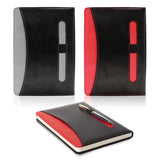 מחברת A5 דמוי עור איכותי עם מקום לעט