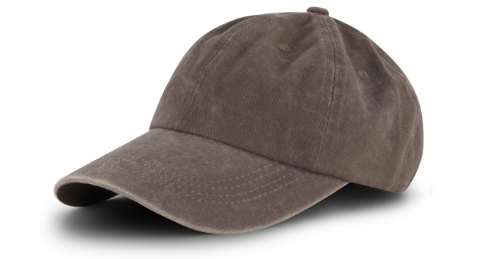 כובע סטון ווש טבעי חום כהה