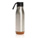 בקבוק תרמי איכותי מנירוסטה 550 מ"ל חבל נשיאה כסוף