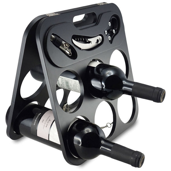 סט אביזרי יין במעמד עץ איכותי