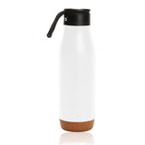 בקבוק תרמי איכותי מנירוסטה 550 מ"ל חבל נשיאה לבן