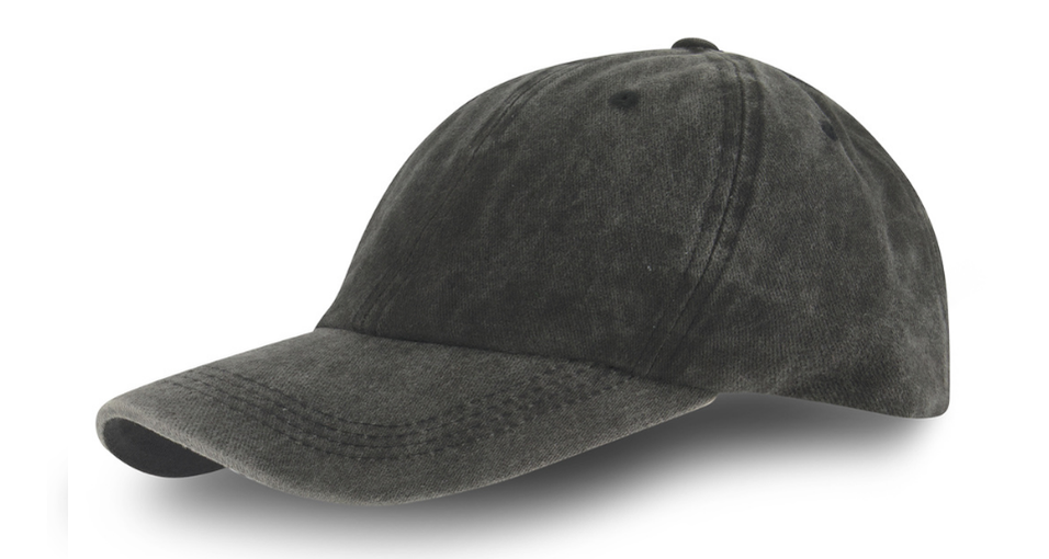 כובע סטון ווש טבעי שחור