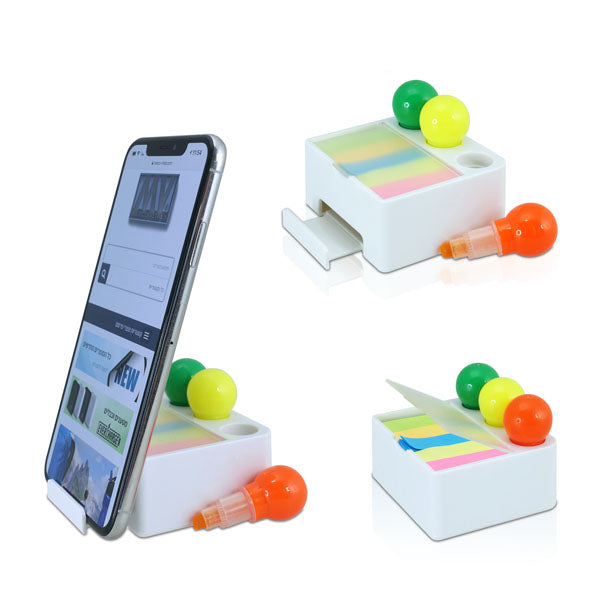 מעמד לטלפון דבקיות ומרקרים - מעמד שולחני 3 ב-1