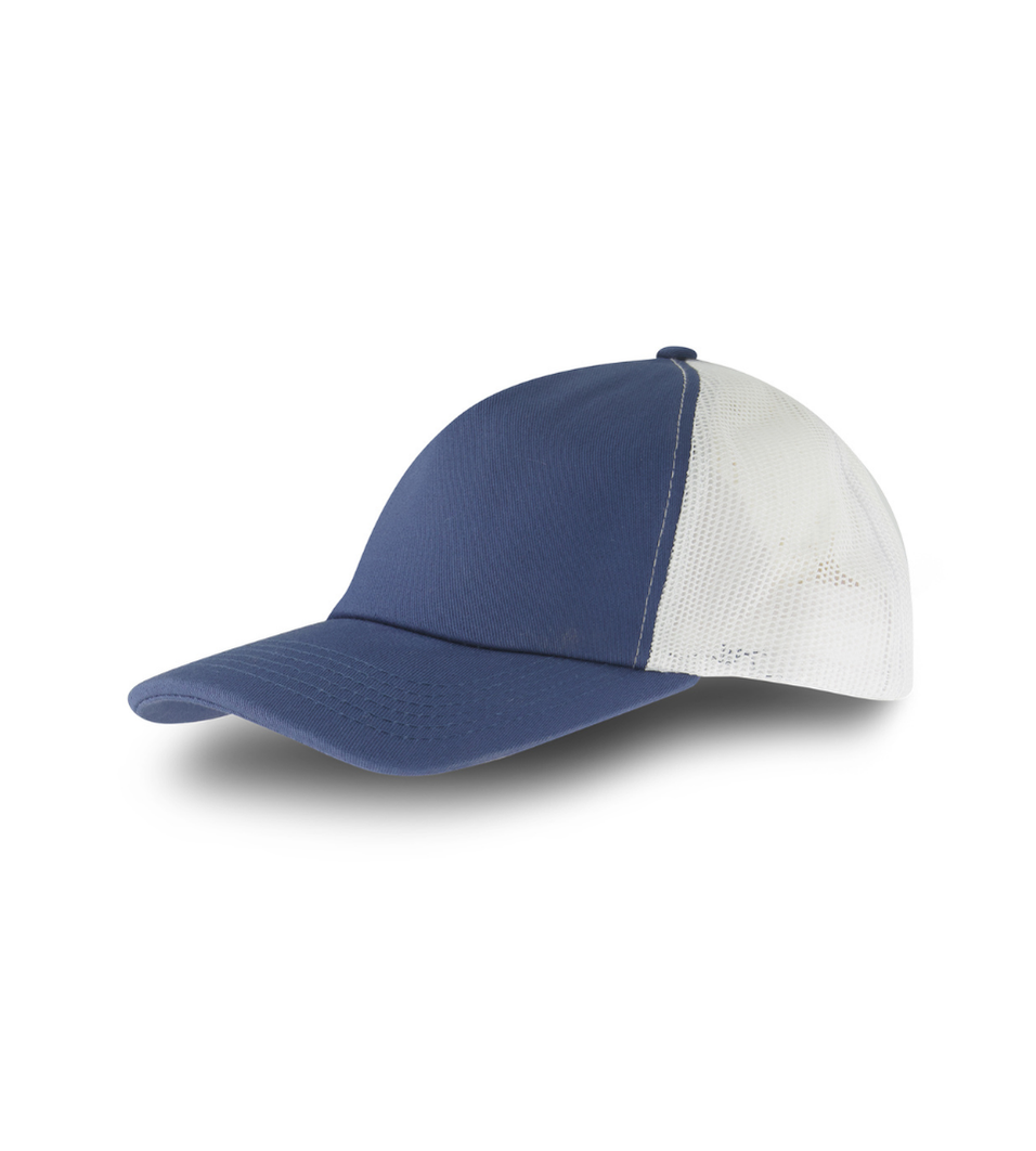כובע קנבס משולב רשת אחורית - כחול