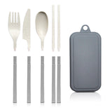 סט סכו''ם רב פעמי אפור