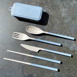 סט סכו''ם רב פעמי מתקפל תכלת