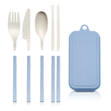 סט סכו''ם רב פעמי תכלת