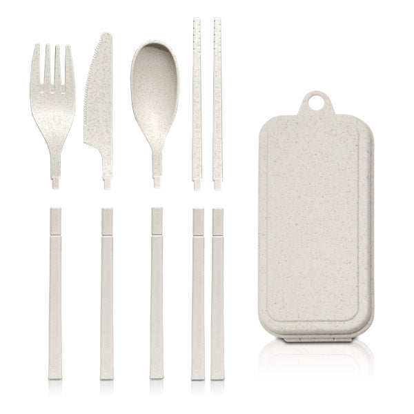 סט סכו''ם רב פעמי לבן