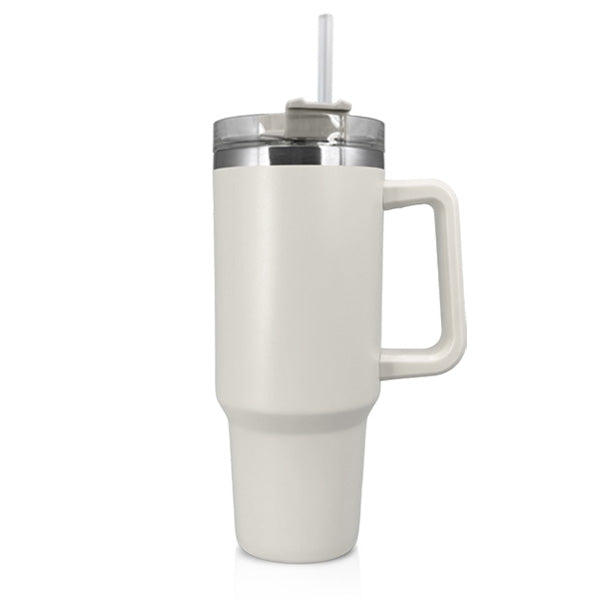 כוס תרמית עם קש 1.2 ליטר בז