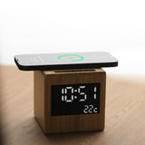 רמקול בלוטוס משולב טעינה אלחוטית ושעון דיגיטלי הדמייה