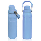 בקבוק תרמי מנירוסטה 850 מ"ל עם ידית נשיאה תכלת