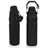 בקבוק תרמי מנירוסטה 850 מ"ל עם ידית נשיאה שחור