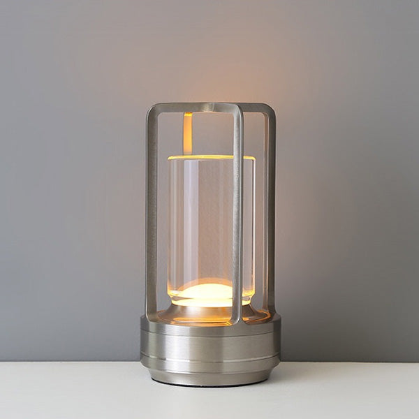 מנורה שולחנית נטענת יוקרתית 3 מצבי תאורה כסף