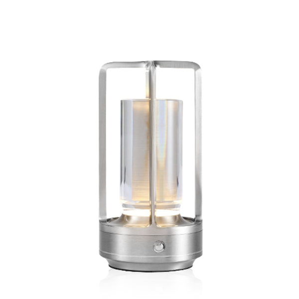 מנורה שולחנית נטענת יוקרתית כסף