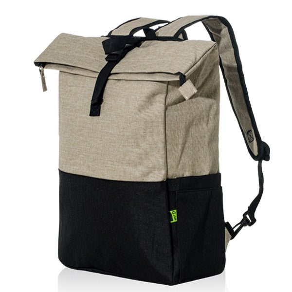 תיק גב אקולוגי מעוצב למחשב נייד - בז' פרופיל