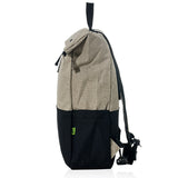 תיק גב אקולוגי מעוצב למחשב נייד - מבט מהצד בז'