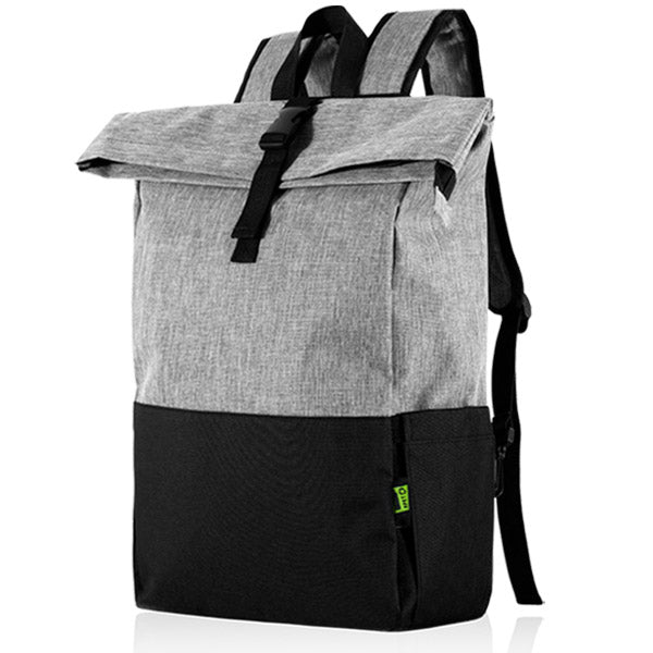 תיק גב אקולוגי מעוצב למחשב נייד - אפור פרופיל