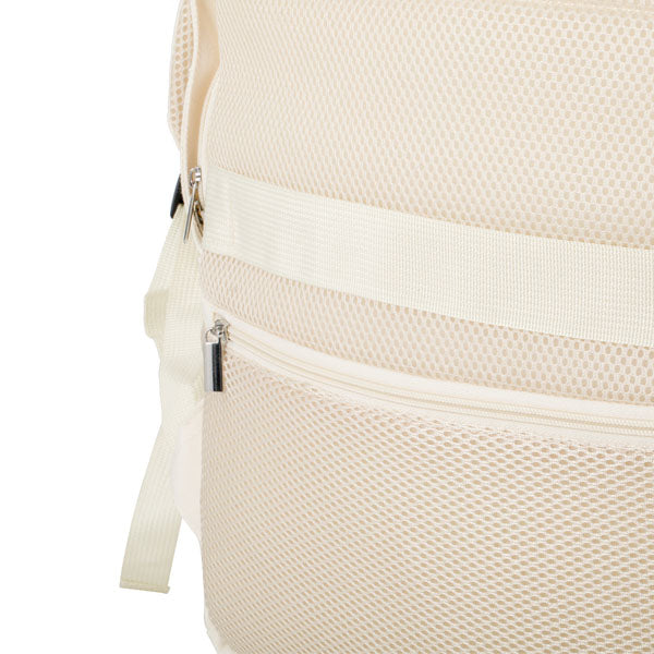 תיק גב אקולוגי מכותנה למחשב נייד תקריב רוכסן