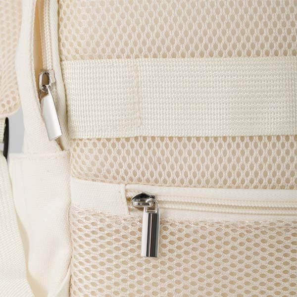 תיק גב אקולוגי מכותנה למחשב נייד תקריב רוכסן 2 