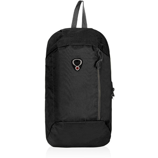 תיק גב קומפקטי מבד אריג - שחור קדימה