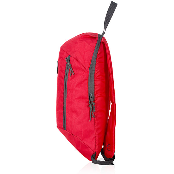 תיק גב קומפקטי מבד אריג - אדום מהצד