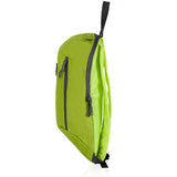 תיק גב קומפקטי מבד אריג - ירוק צד 