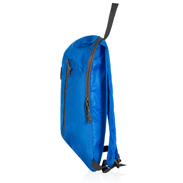 תיק גב קומפקטי מבד אריג - כחול צד