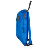 תיק גב קומפקטי מבד אריג - כחול צד