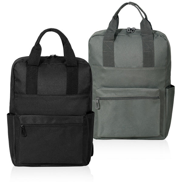 תיק גב אקולוגי מעוצב למחשב נייד  - שחור ואפור