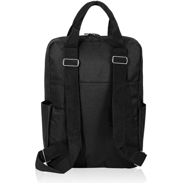 תיק גב אקולוגי מעוצב למחשב נייד  - שחור מאחור