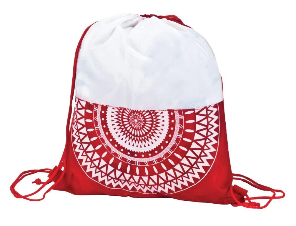 מגבת חוף עגולה מנדלה בתיק שרוך תיק שרוך אדום