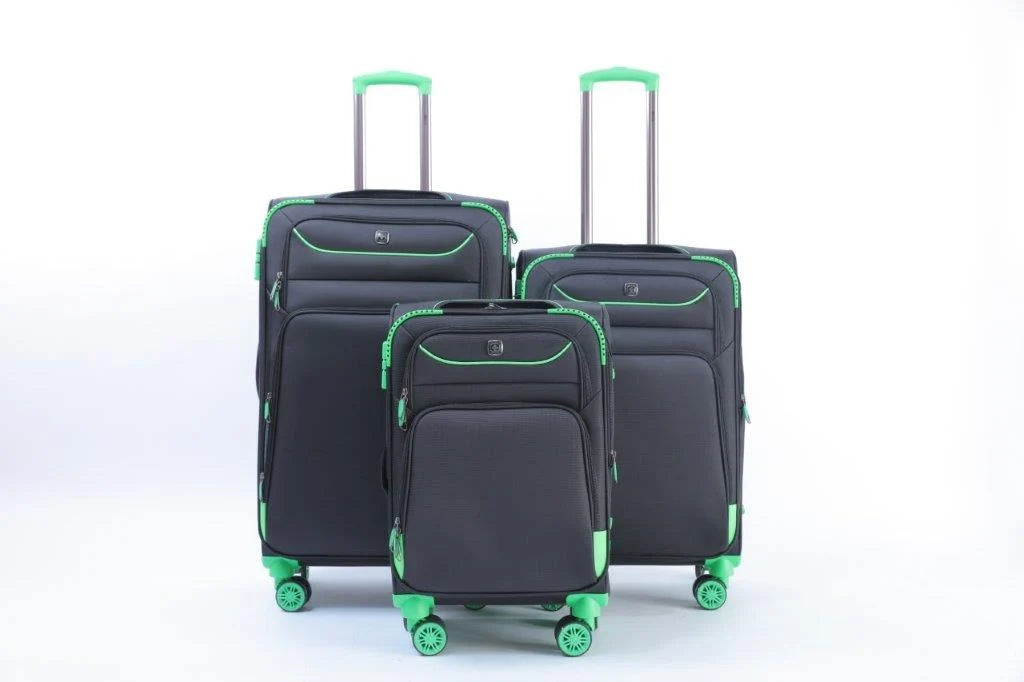 סט 3 מזוודות בד רכות ויוקרתיות