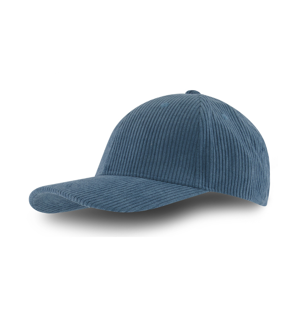 כובע מבד קורדורוי בעיצוב רטרו - כחול