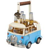 מנשא עץ ארבעה בקבוקי בירה + פותחן - עיצוב וואן רטרו