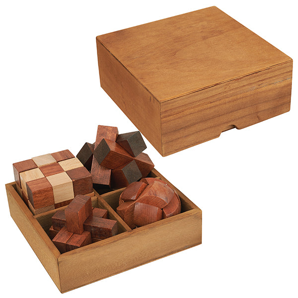 מארז ארבעה משחקי מחשבה מעץ
