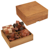 מארז ארבעה משחקי מחשבה מעץ