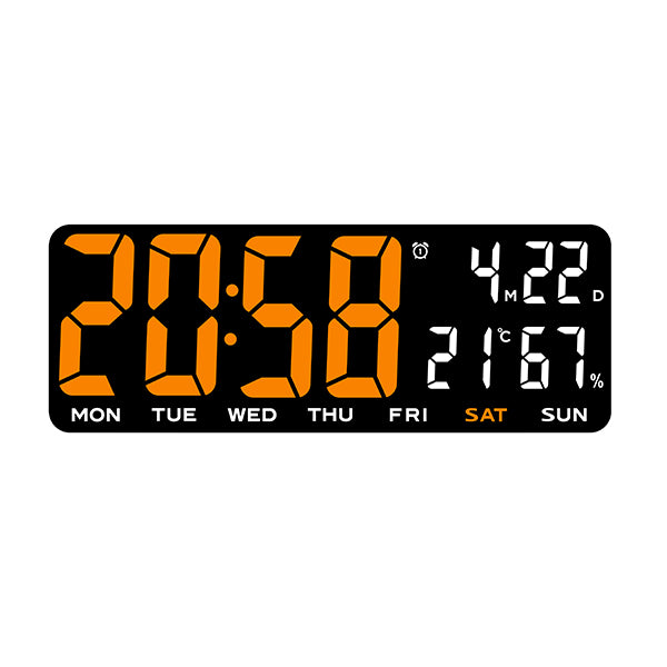 שעון דיגיטלי משולב תאריכון ומד מעלות כתום