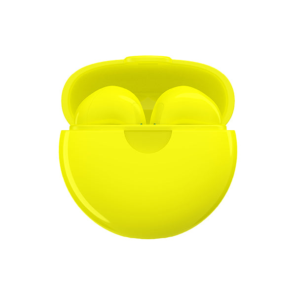 אוזניות בלוטוס אלחוטיות איכותיות - סוכריות צהוב בפנים