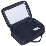 תיק איפור עם חלונית שקופה - שחור פתוח