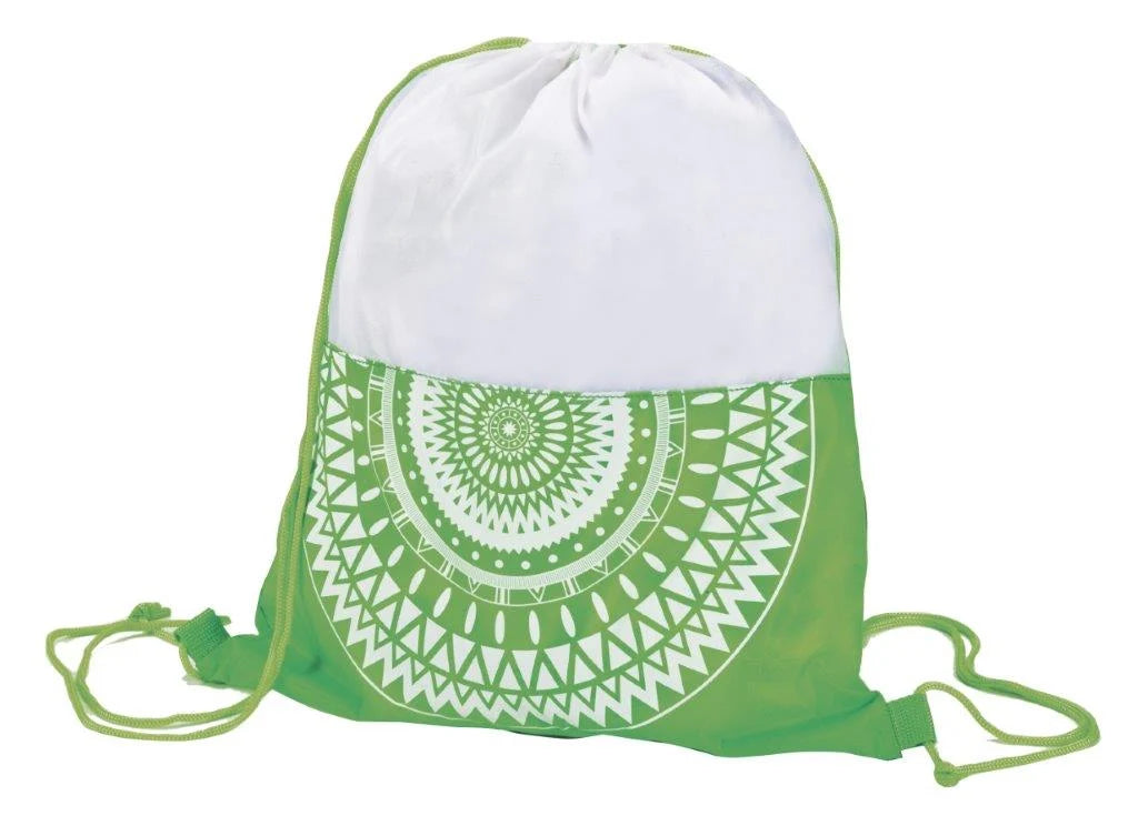 מגבת חוף עגולה מנדלה בתיק שרוך תיק שרוך ירוק