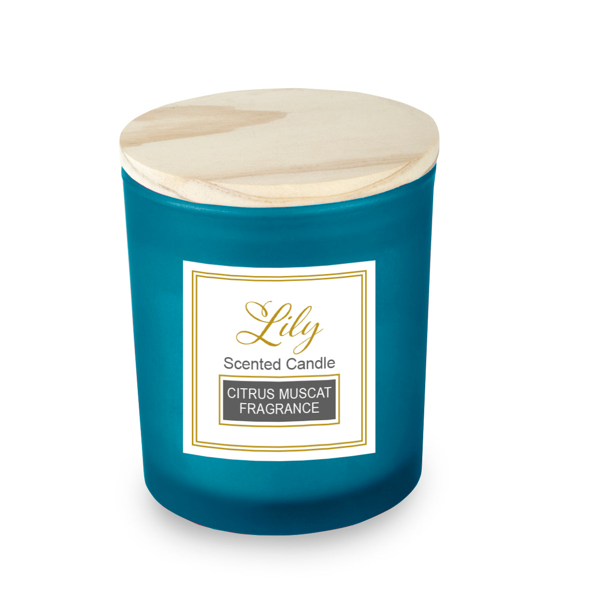 נר ריחני בכוס זכוכית עם מכסה במבוק