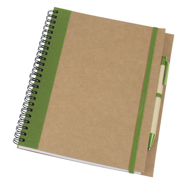 מחברת ספירלה עם עט ירוק