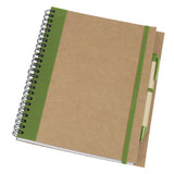 מחברת ספירלה עם עט ירוק
