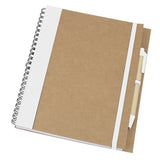 מחברת ספירלה עם עט תואם A5 לבן