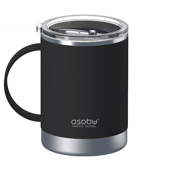 ספל תרמי 360 מ"ל ציפוי קרמי מבית ASOBU שחור