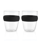 זוג כוסות זכוכית עם חבק שחור
